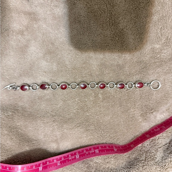 Vintage Taxco Mexican sterling silver red Jasper or coral bracelet - Picture 14 of 16